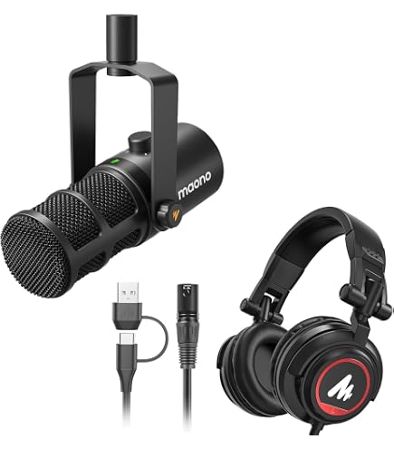 Amazon.com: MAONO PD400X Podcast Dynamic Microphone with AU-MH601